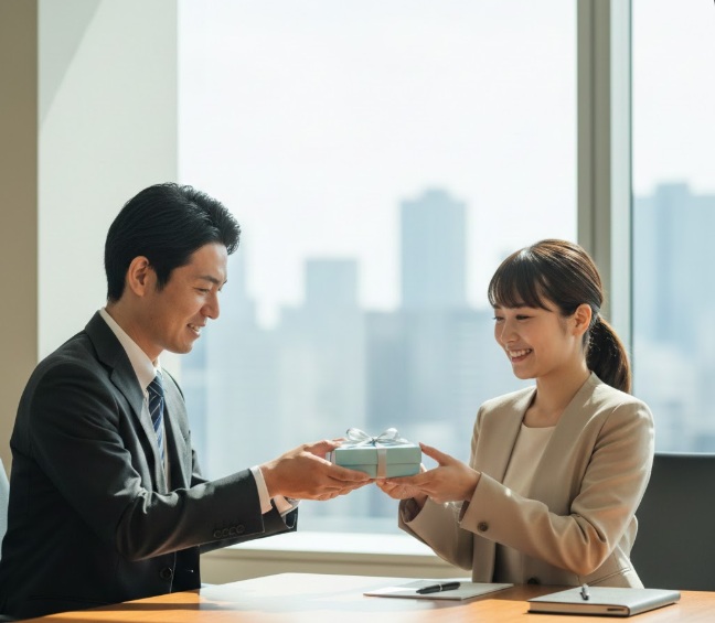 ビジネスのささやかですがプレゼント例文とマナー