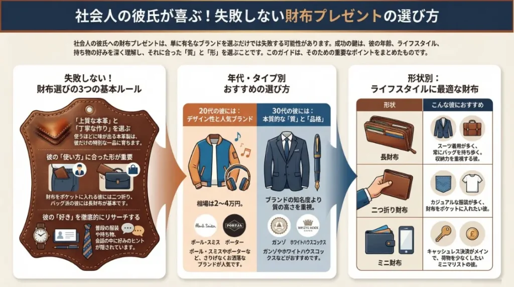 社会人の彼氏が喜ぶ失敗しない財布プレゼント選び