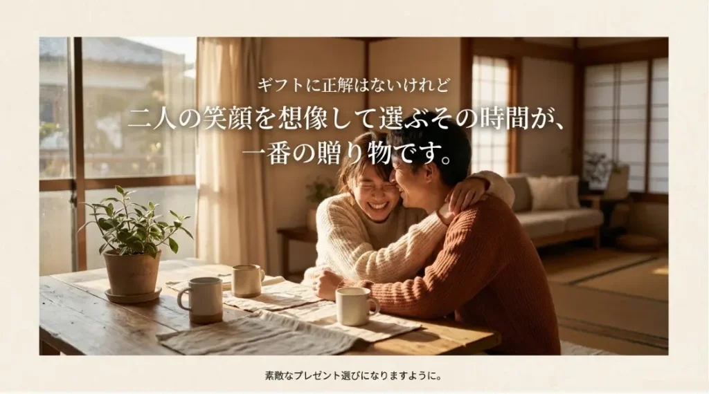 二人の好みを思い出し、今の生活に何があったら嬉しいかな?と考えるそのプロセスこそが、何よりも尊いものです。