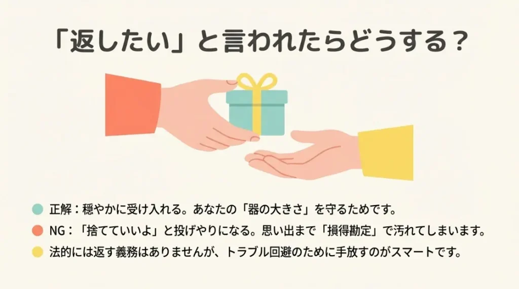渡した物を返したいと言われた場合のベストな対応とは？