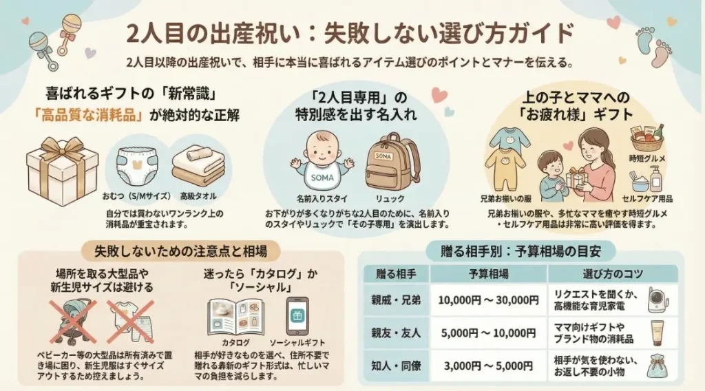 2人目の出産祝い失敗しない選び方ガイド
