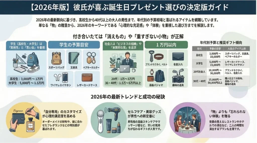 彼氏が喜ぶ誕生日プレゼント選びの予算と年代別決定版ガイド
