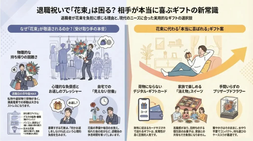 退職祝いで花束は困る？相手が本当に喜ぶギフトの新常識
