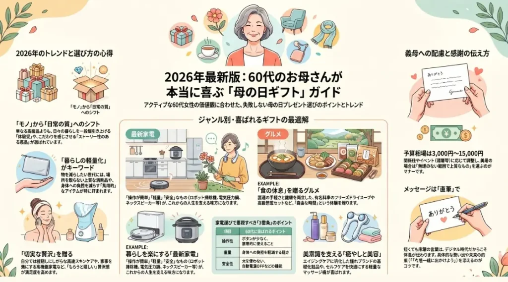 60代のお母さんが喜ぶ母の日プレゼント2026年最新版
