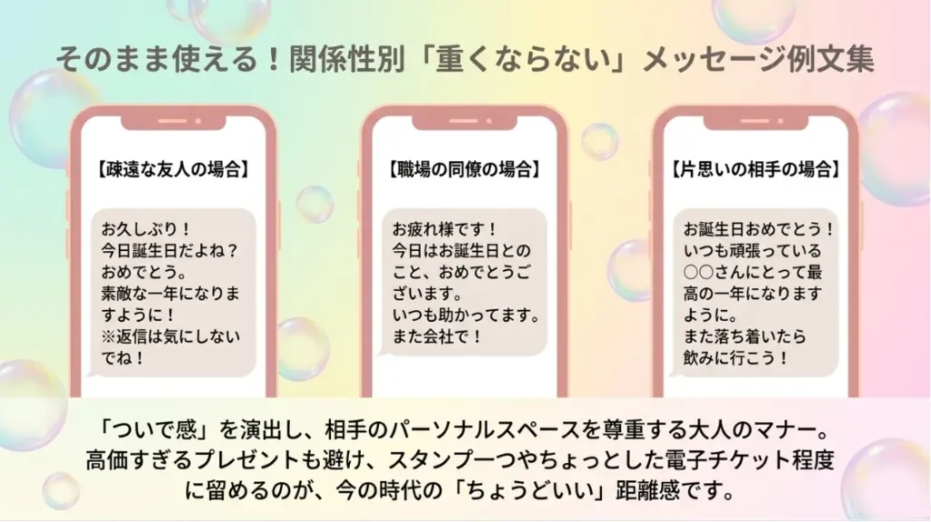 そのまま使える関係性別重くならないメッセージ例文集