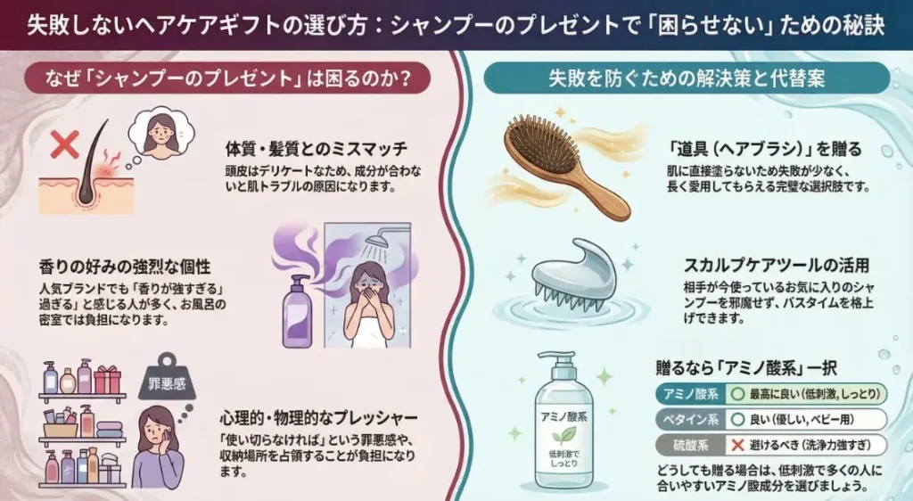 シャンプーのプレゼントで困らせない為の秘訣