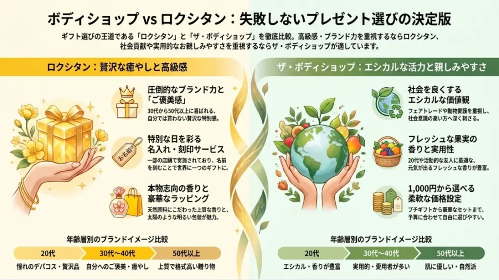ボディショップとロクシタン結局どっち失敗しないプレゼント選び