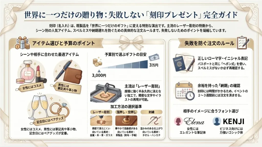 世界に一つだけの贈りもの・失敗しない刻印プレゼント完全ガイド
