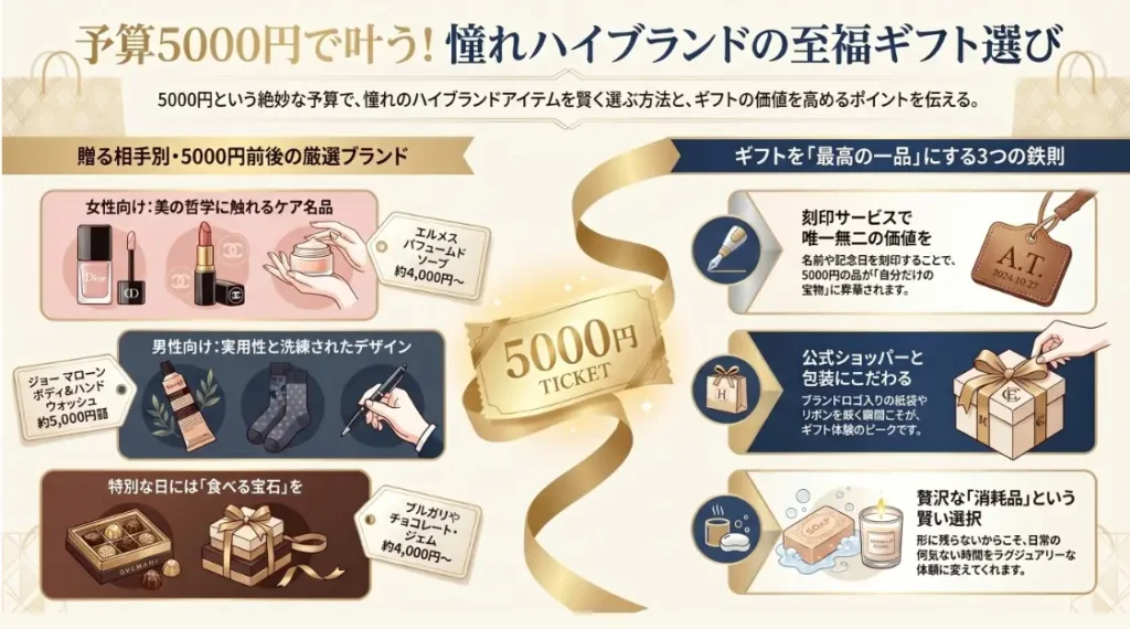 予算5000円憧れハイブランドの至福のギフト選び