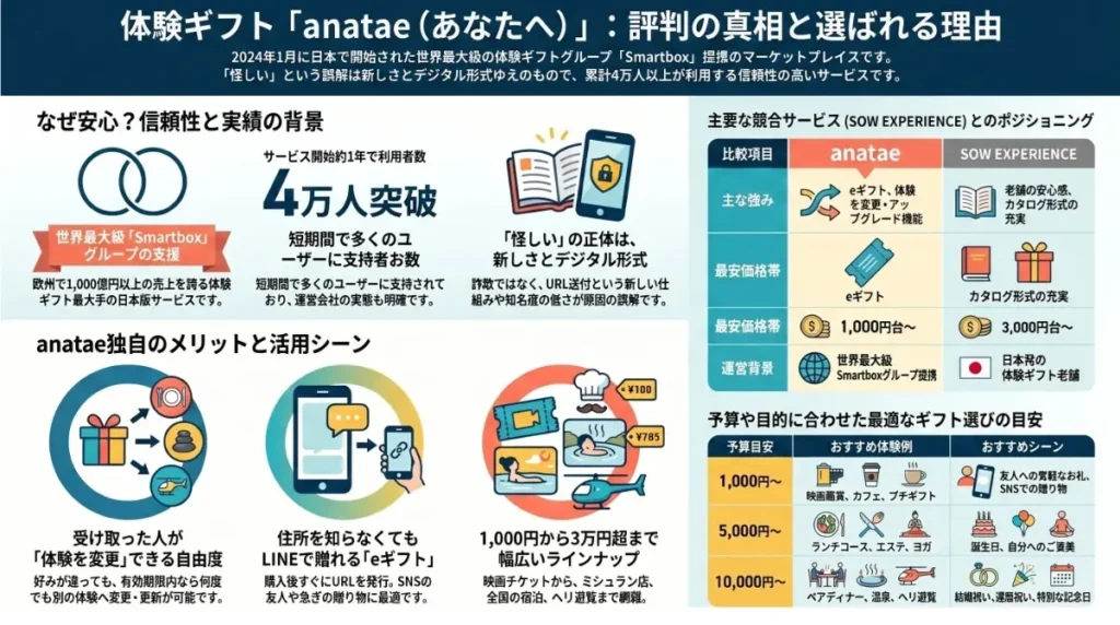 体験ギフト「anatae(あなたへ)評判と選ばれる理由