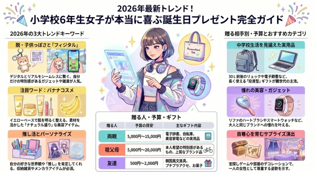 小学校６年女子が本当に喜ぶ誕生日プレゼント完全ガイド