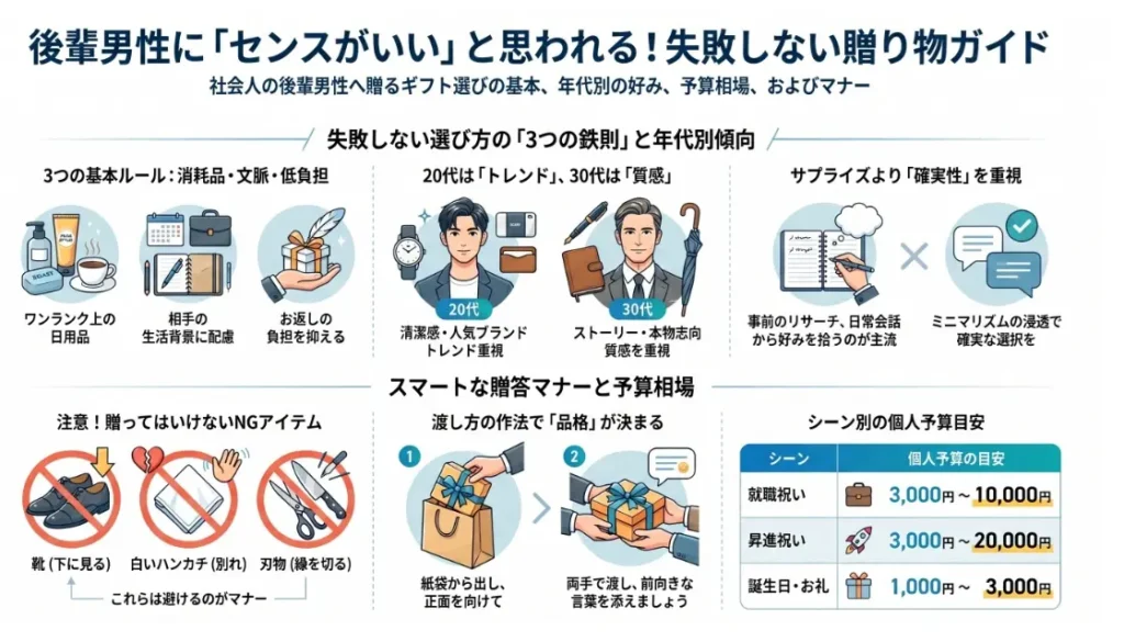 後輩男性にセンスがいいと思われる失敗しない贈り物ガイド