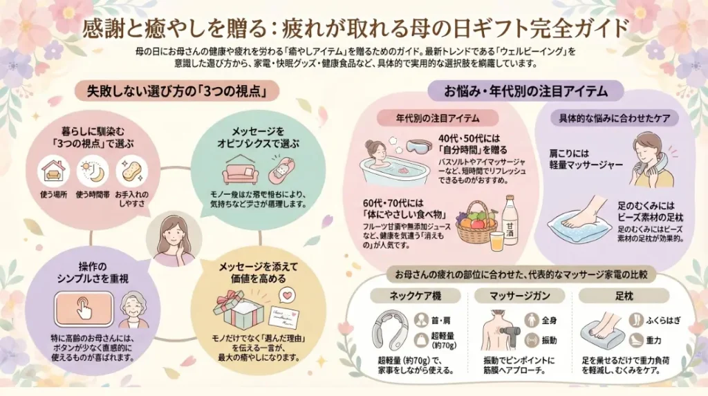 感謝と癒しをプレゼント、疲れが取れる母の日ギフト完全ガイド