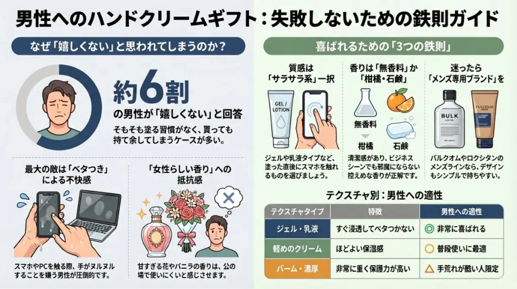 男性へのハンドクリームのギフトで失敗しない為の鉄則ガイド
