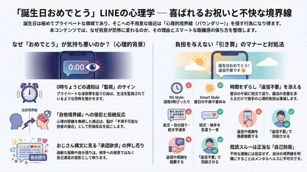 誕生日おめでとうLINEが気持ち悪いと感じてしまう心理