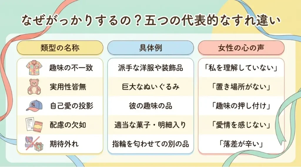 なぜがっかりするの５つの代表的なすれ違い