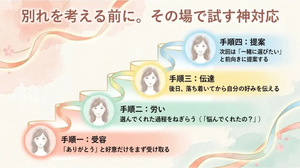 別れを考える前にその場で試す神対応