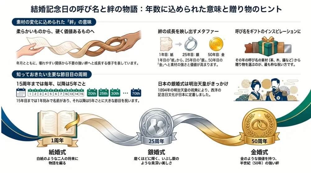結婚記念日の呼び名と絆年数に込められた意味とプレゼントのヒント