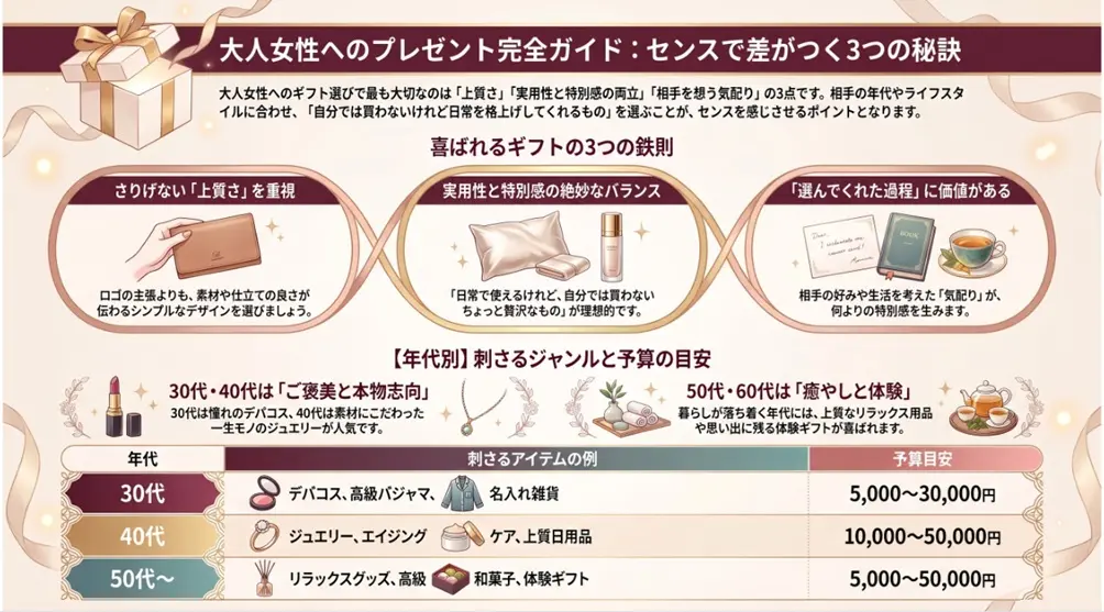 大人の女性へのプレゼントガイド