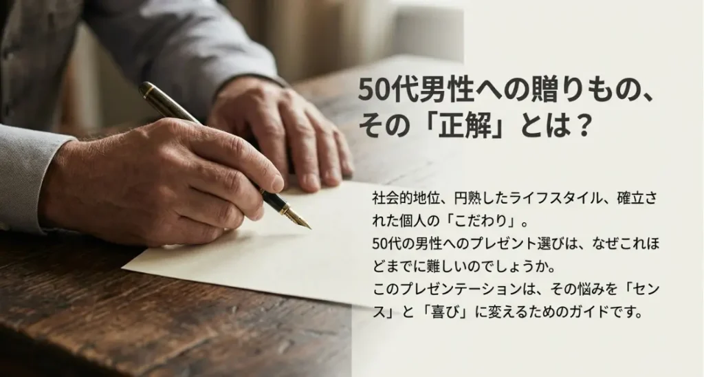 50代男性プレゼントに消えものを。失敗しない選び方