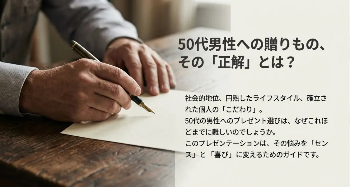 50代の男性への贈り物は消えものを