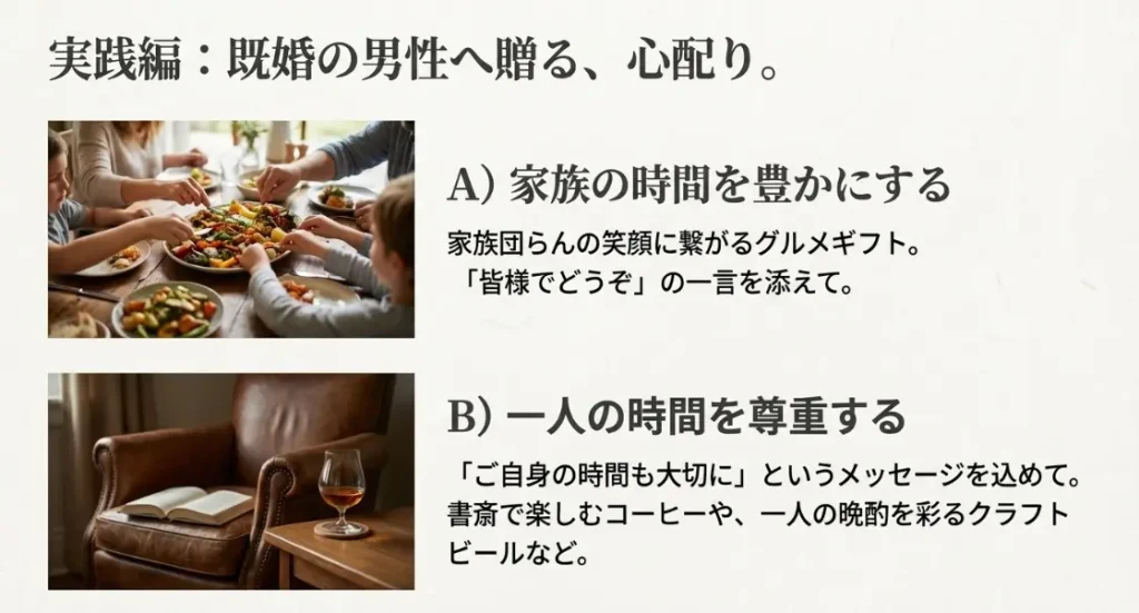 既婚者の男性にも喜ばれるアイテム