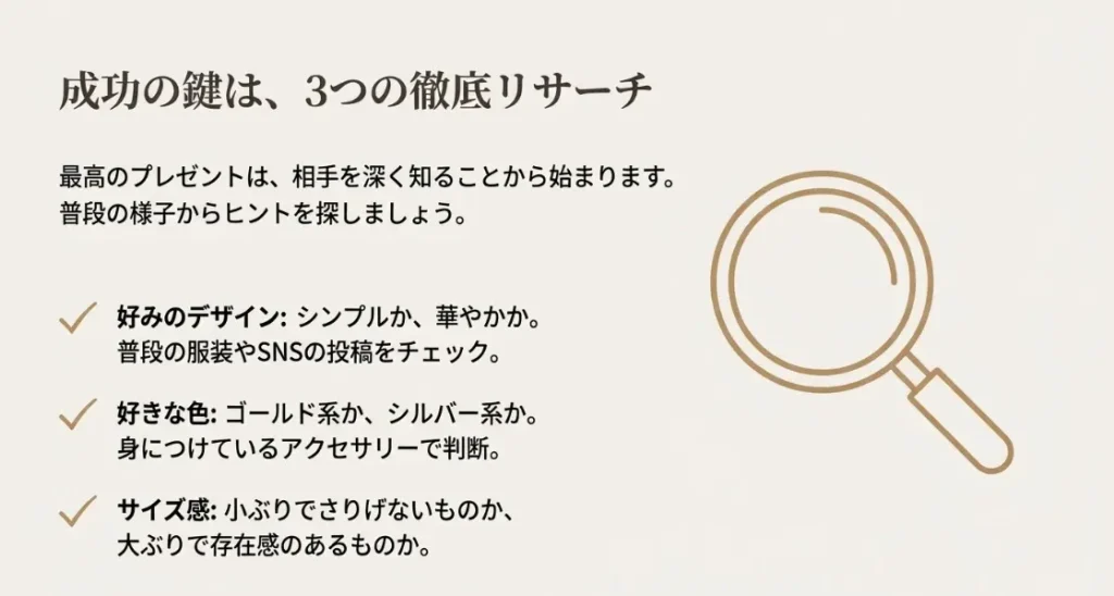 相手の好みを徹底的にリサーチする