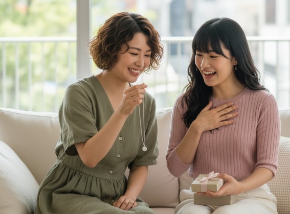 ネックレスプレゼントの意味（同性）。友情の証と選び方
