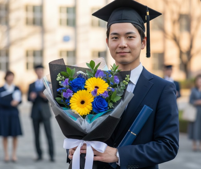 卒業式における「彼氏への花束プレゼント」