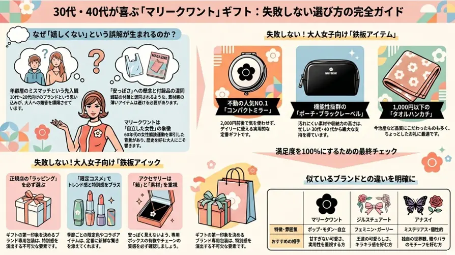 マリークワントのプレゼントが嬉しくない？30代40代に喜ばれる選び方と人気アイテム