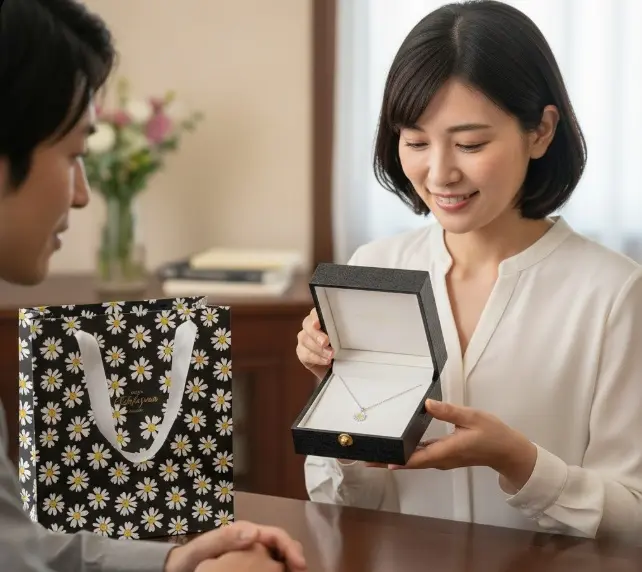 ネックレスなどアクセサリーを贈る際の品質と箱の注意