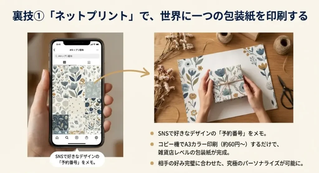 ネットプリントで自作の包装紙を印刷する方法