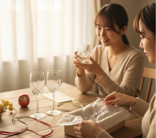 プレゼントのグラスの意味を正しく伝える