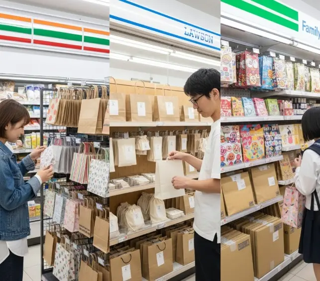 プレゼント用紙袋はコンビニで買える？各コンビニの情報