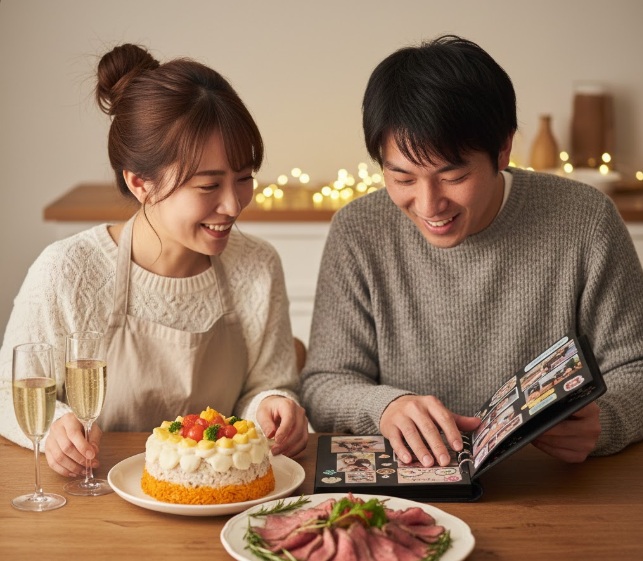 手作りの料理やアルバムでサプライズ演出を