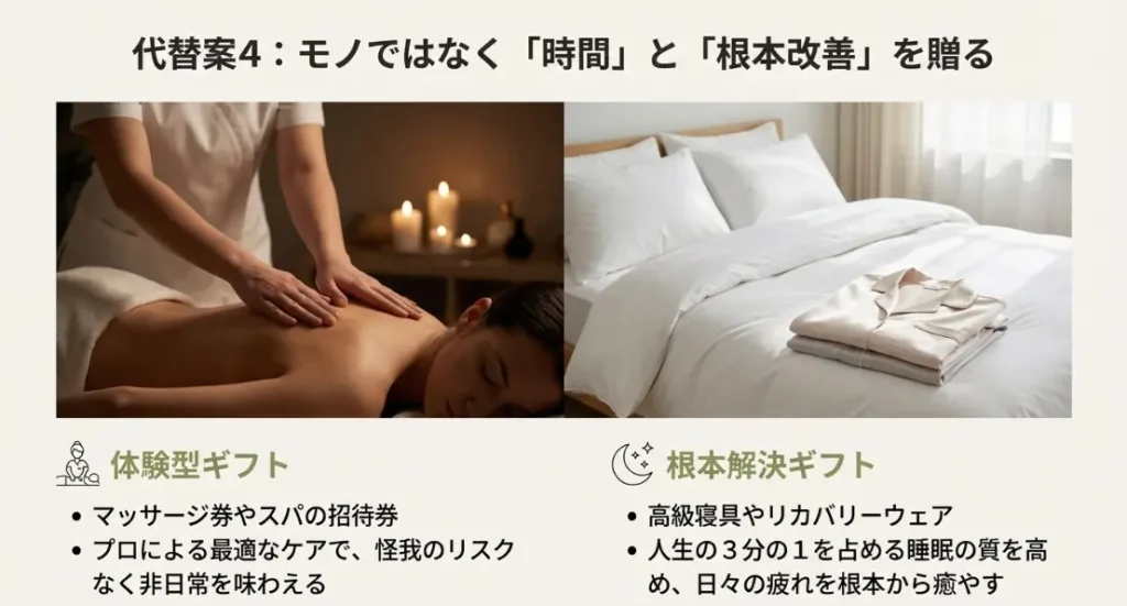 身体的リスクのない体験型ギフトや高級寝具の活用