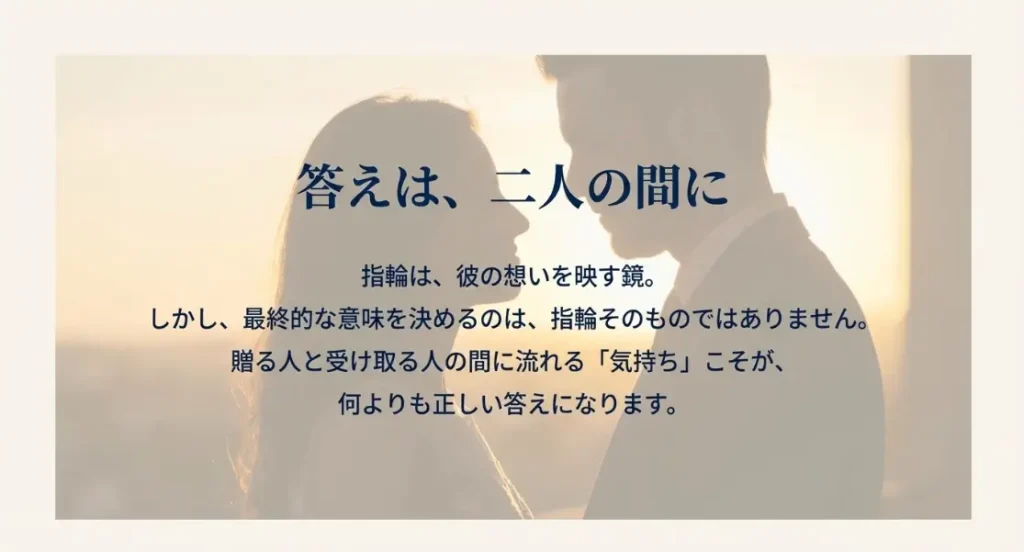 指輪のプレゼントの意味を男性からの答え