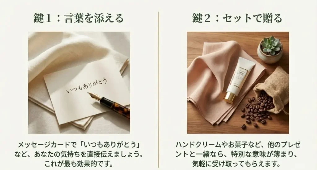 メッセージカードを添え、気持ちを言語化する