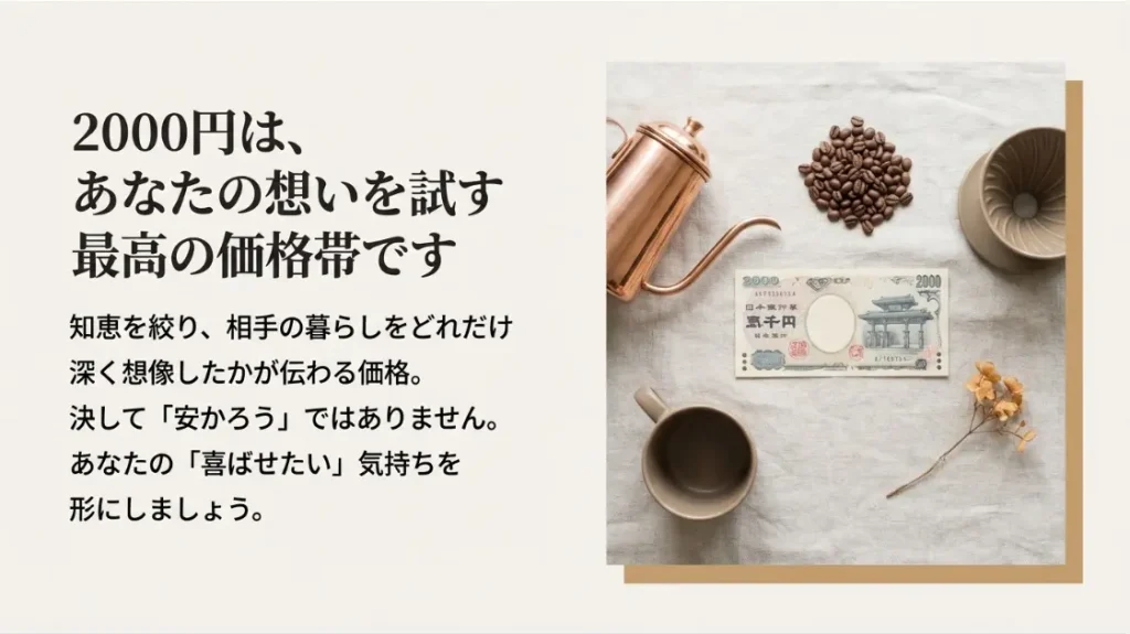 コーヒー好きの女性へのプレゼントを予算2000円で探すコツ