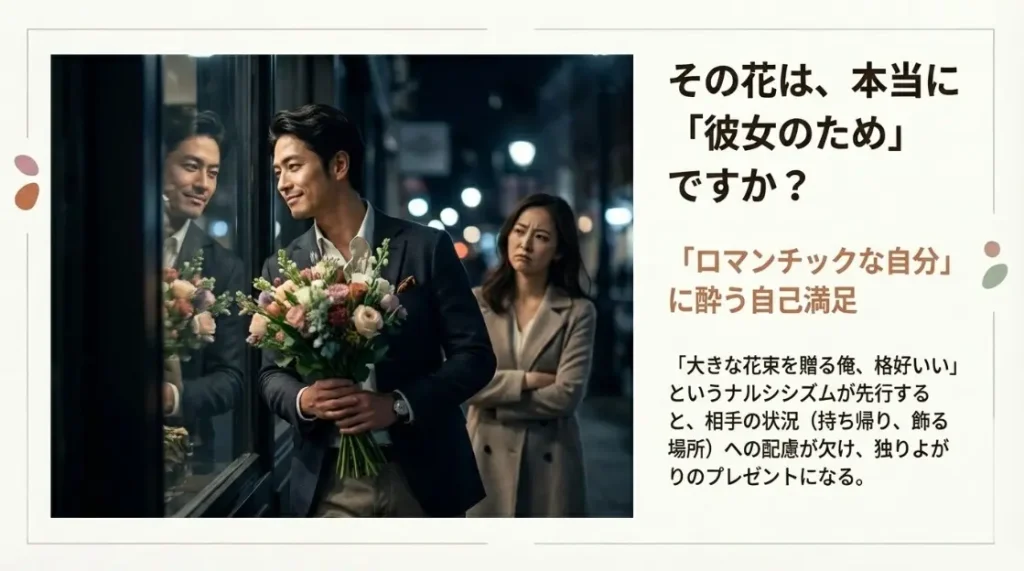 ナルシストや要注意な花をプレゼントする男の特徴