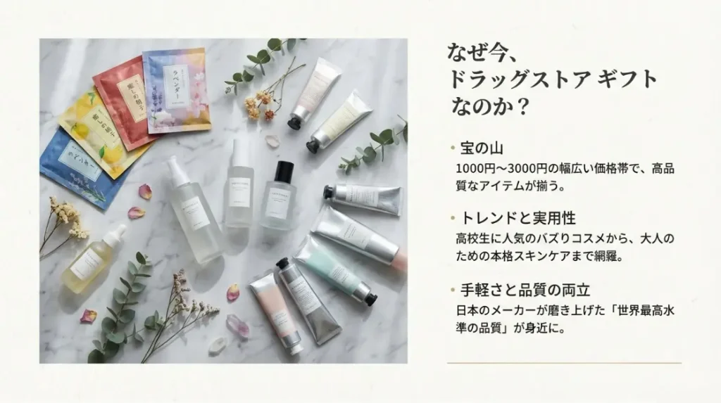 ドラッグストアでのプレゼントを女性へ贈る際の選び方