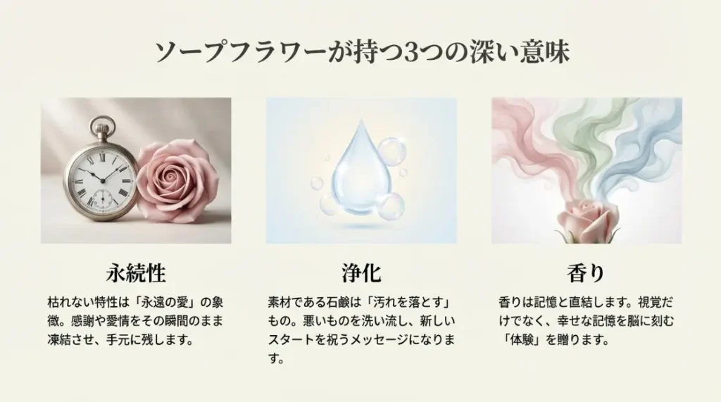 プレゼントに最適なソープフラワーの意味と心理