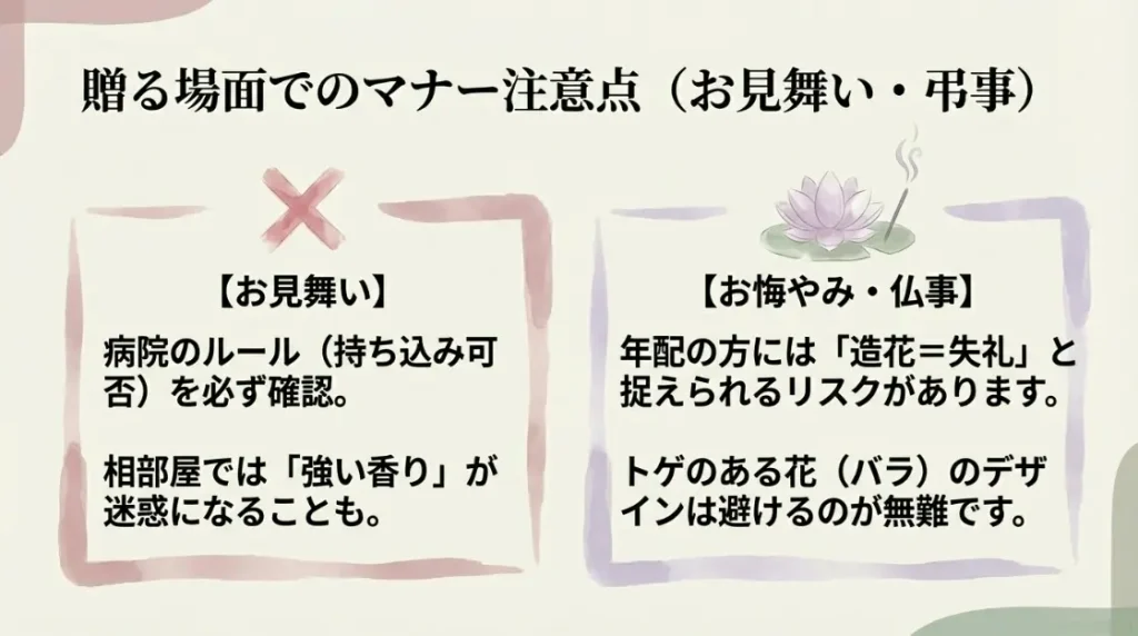 お見舞いやお葬式などシチュエーション別のマナー