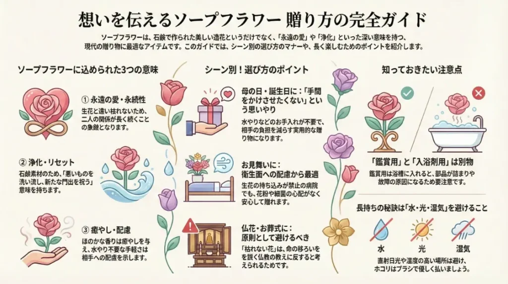 ソープフラワーの意味やプレゼントに込めた思い