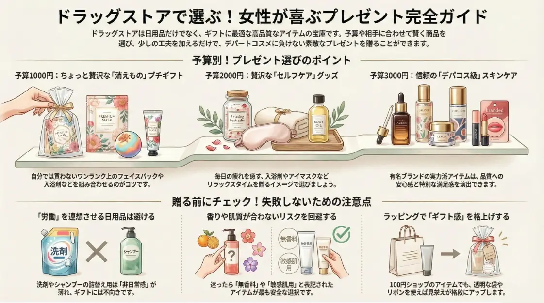 ドラッグストアで選ぶ女性が喜ぶプレゼント完全ガイド