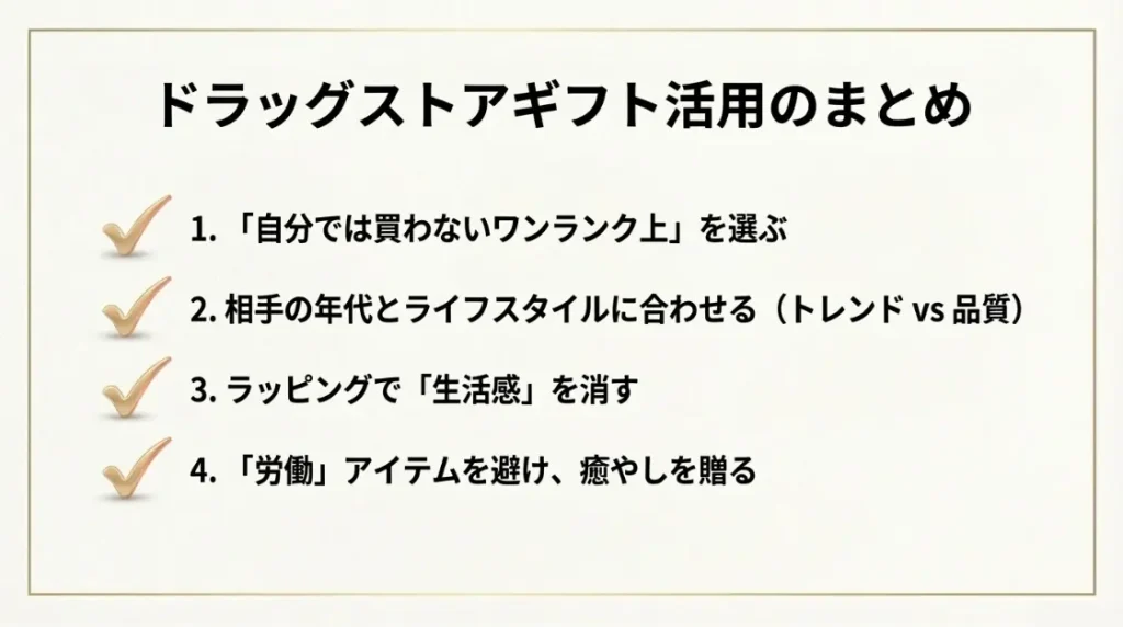 ドラッグストアのプレゼントを女性へ贈るコツのまとめ