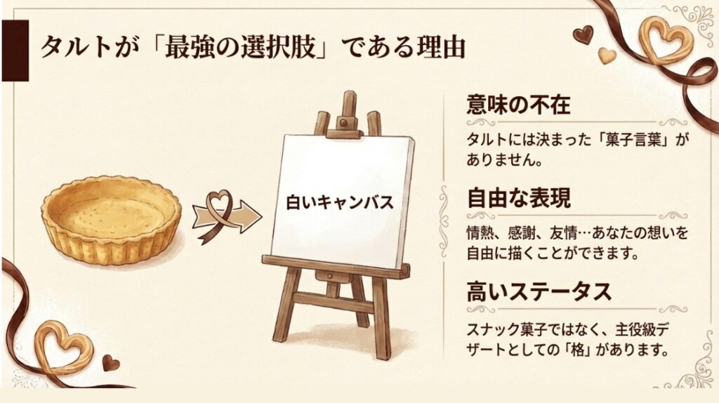 お菓子に込められた特別なメッセージとタルトの役割