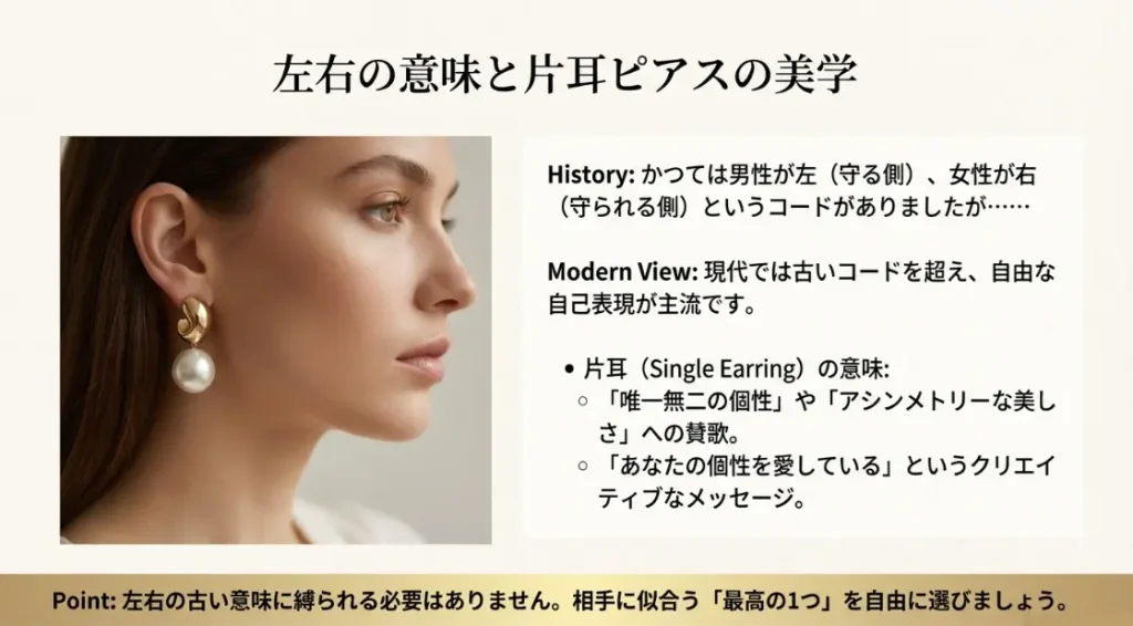 片耳だけピアスをプレゼントする意味と歴史的背景