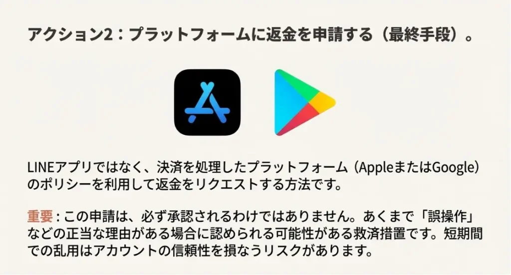 lineスタンププレゼント取り消し後の返金と対処法