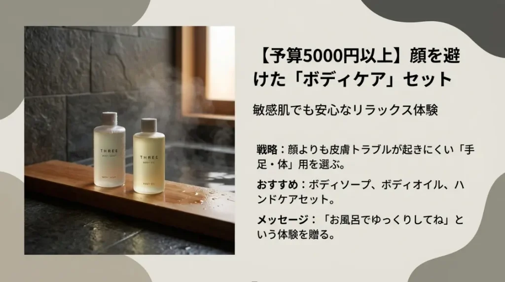 5000円以上のセットを贈るなら相手の肌質を確認